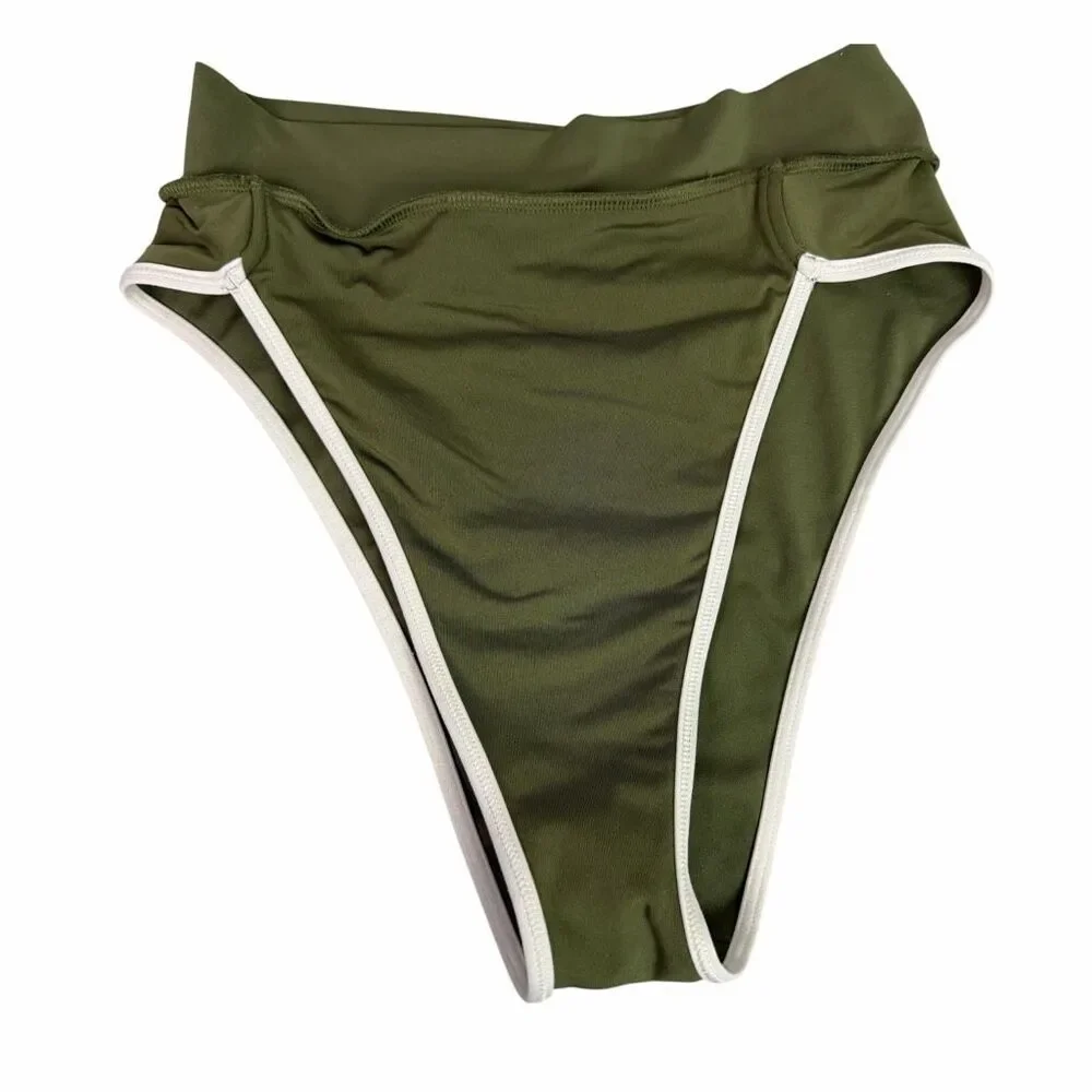 Offline by Aerie Medium Scoop Cheeky Bikini Green Cream - Picture 5 of 9
